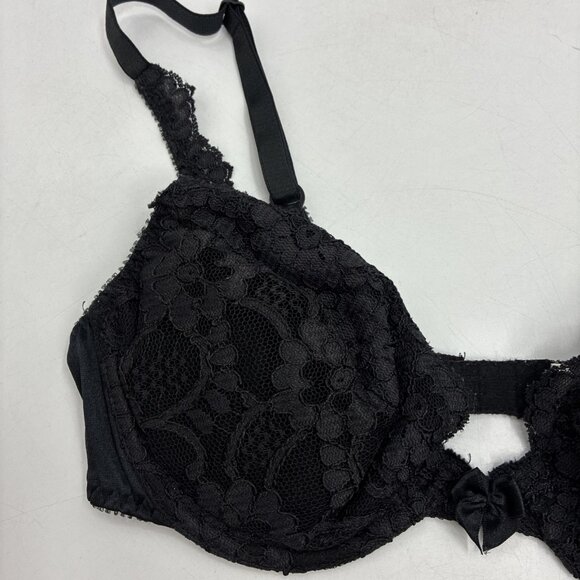Victorias Secret Womens 34C Bra Black Lace Underwire Lingerie Adjustable Straps - Picture 2 of 9